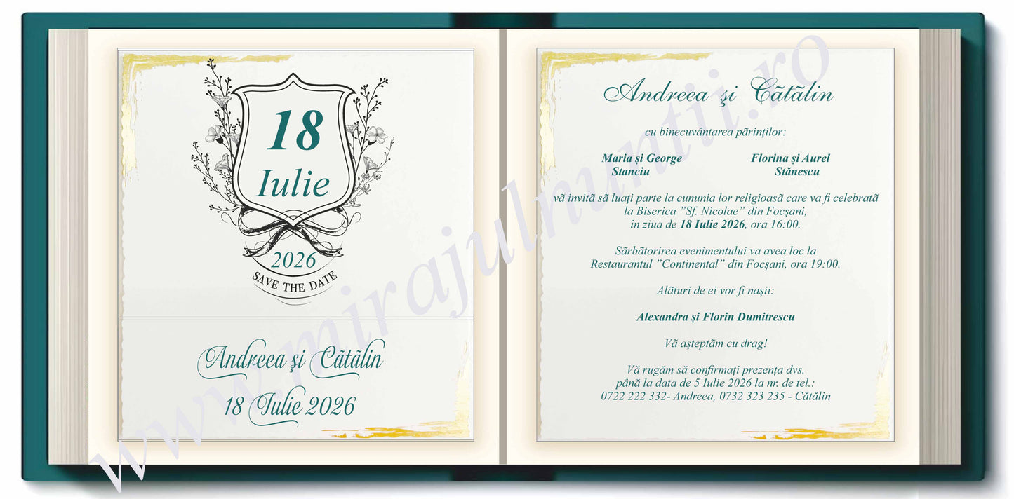 Invitatie NUNTA Digitala - cod 9193 - Miraj - MirajulNuntii.ro