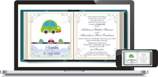 Invitatie BOTEZ Digitala - cod 1502 - MirajulNuntii.ro