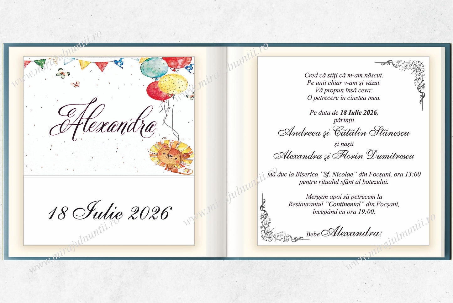 Invitatie BOTEZ Digitala - cod 3456 - MirajulNuntii.ro