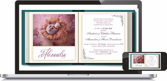 Invitatie BOTEZ Digitala - cod 6035 - MirajulNuntii.ro