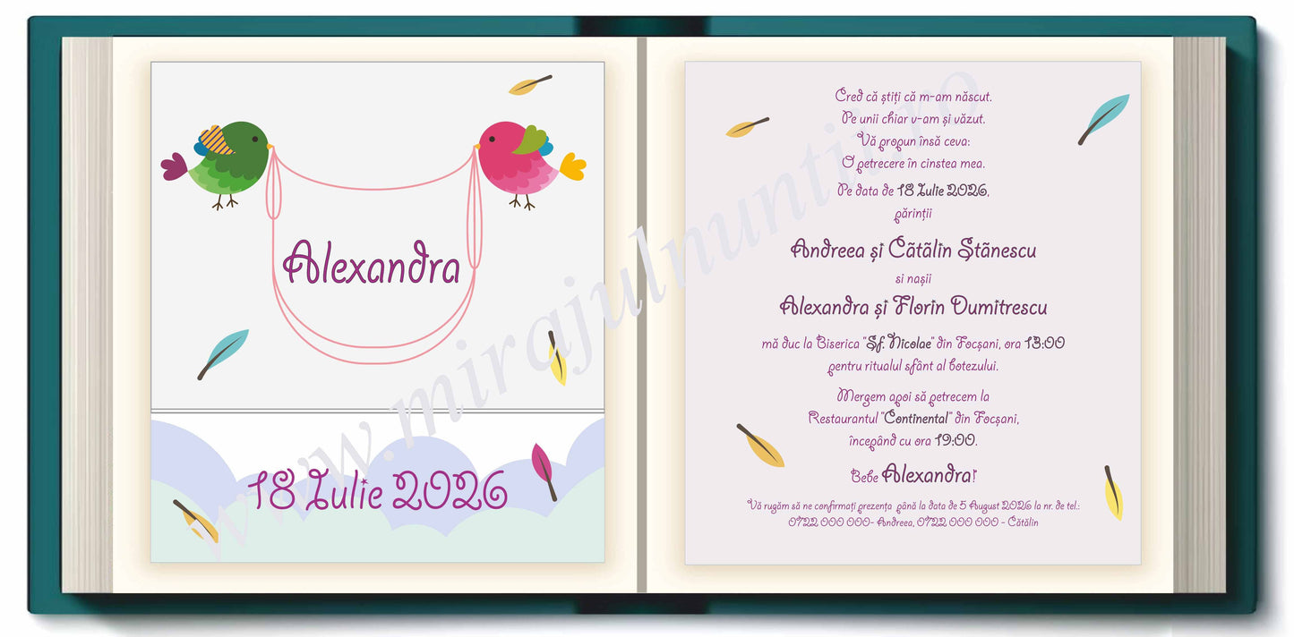 Invitatie BOTEZ Digitala - cod 7613 - MirajulNuntii.ro