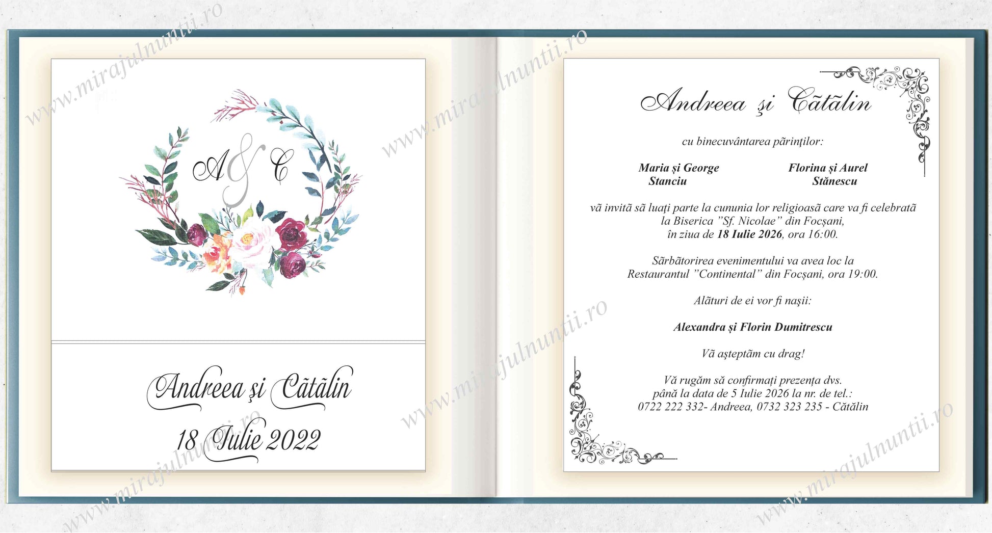 Invitatie NUNTA Digitala - cod 970 - MirajulNuntii.ro