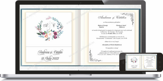 Invitatie NUNTA Digitala - cod 970 - MirajulNuntii.ro
