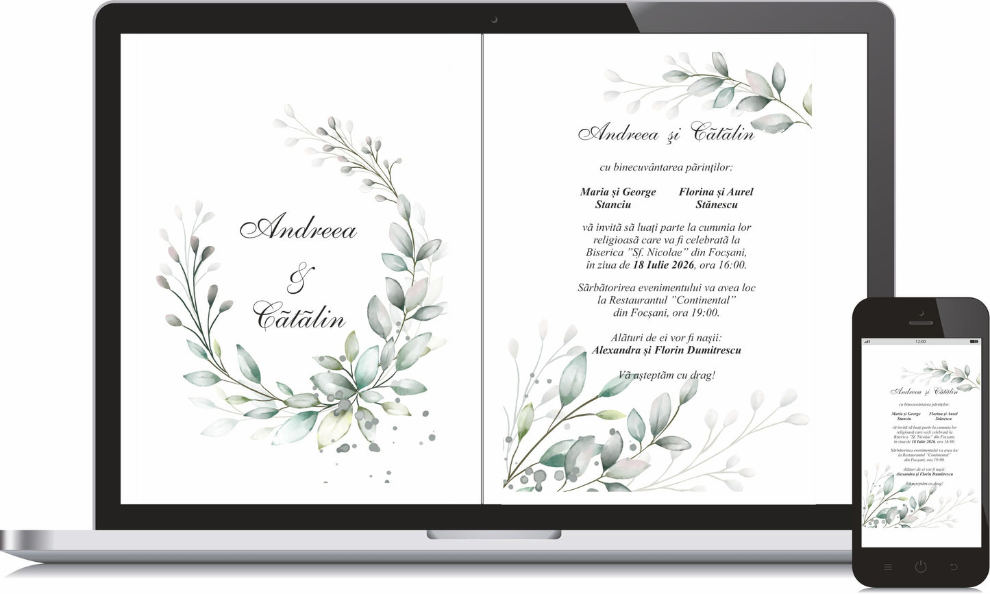 Invitatie NUNTA Digitala - cod 5010 - MirajulNuntii.ro