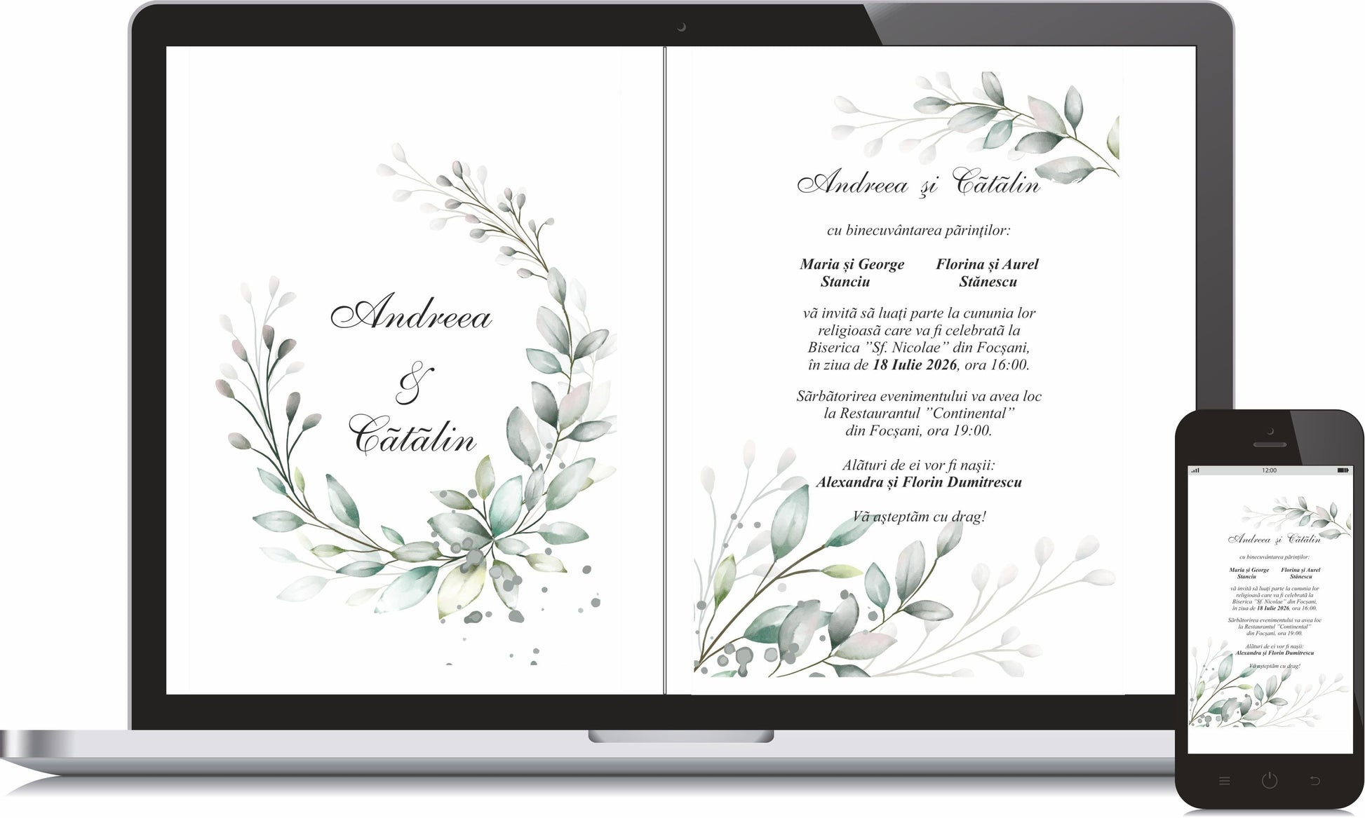 Invitatie NUNTA Digitala - cod 5010 - MirajulNuntii.ro