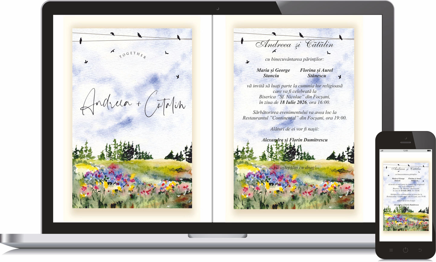 Invitatie NUNTA Digitala - cod 5020 - MirajulNuntii.ro
