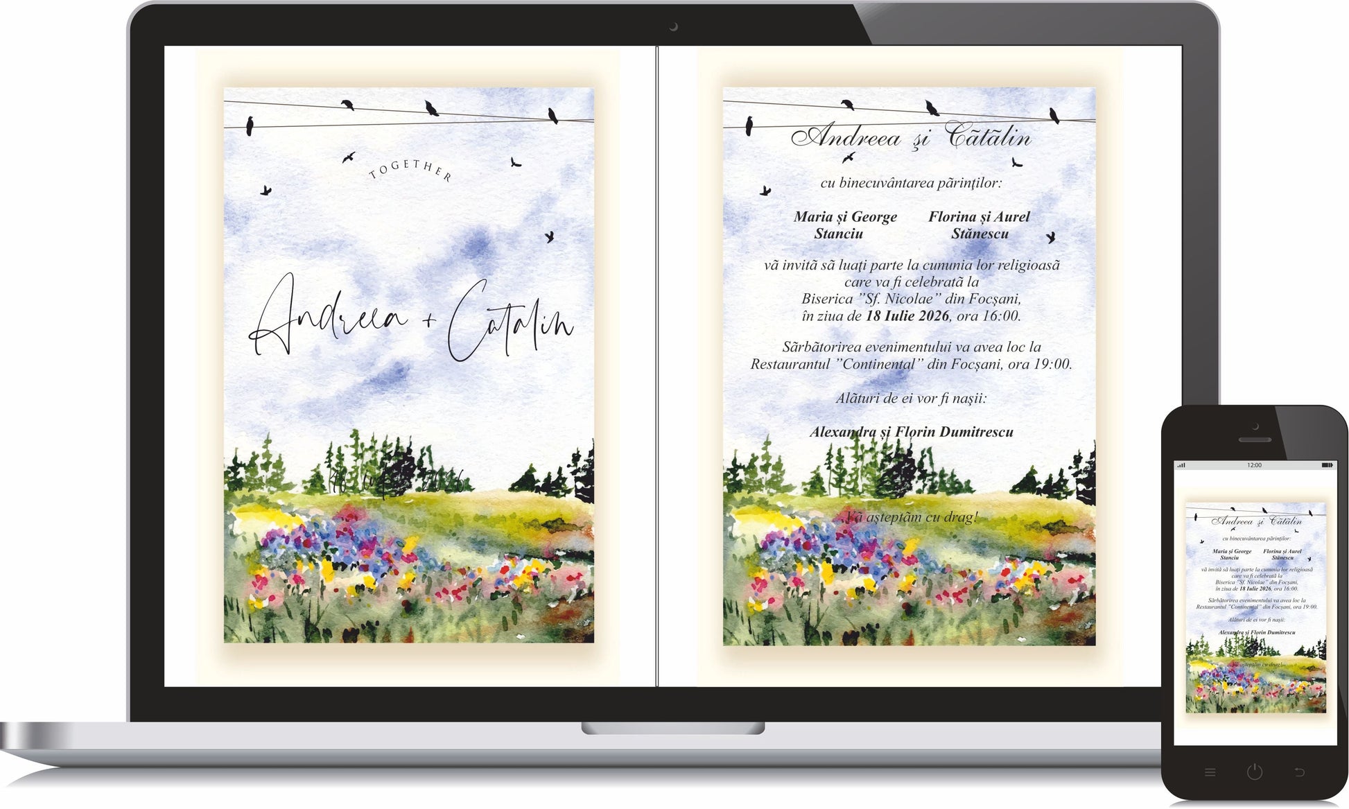 Invitatie NUNTA Digitala - cod 5020 - MirajulNuntii.ro