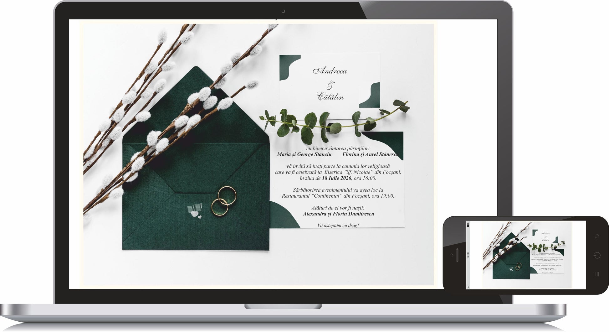 Invitatie NUNTA Digitala - cod 5038 - MirajulNuntii.ro