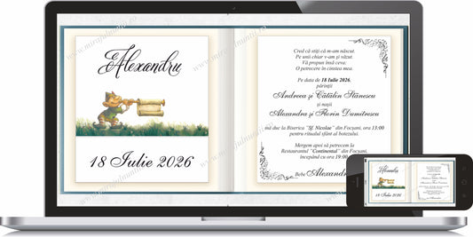 Invitatie BOTEZ Digitala - cod 7110 - MirajulNuntii.ro