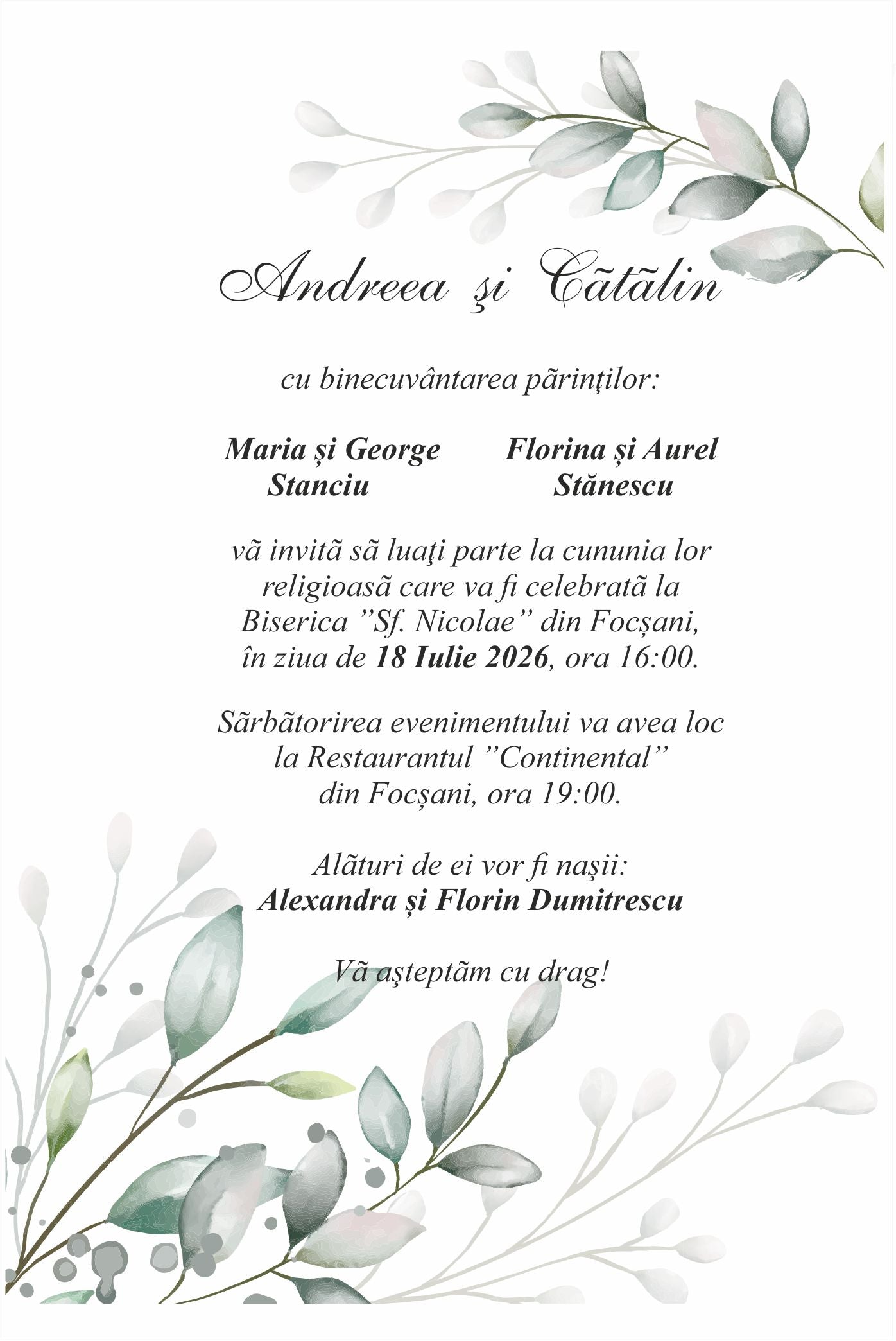 Invitatie NUNTA Digitala - cod 5010 - MirajulNuntii.ro
