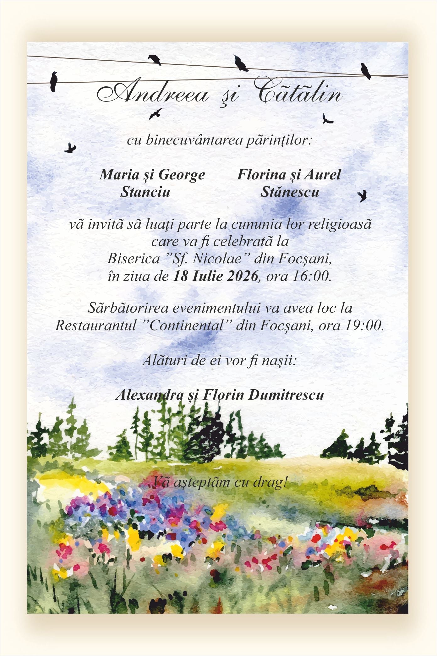 Invitatie NUNTA Digitala - cod 5020 - MirajulNuntii.ro